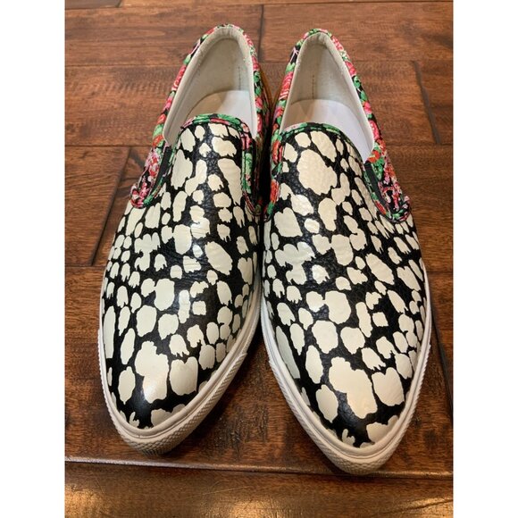 Coach C103 Multicolor Floral | Black & White Animal Print Slip On Flats, Size 8 - Picture 2 of 10